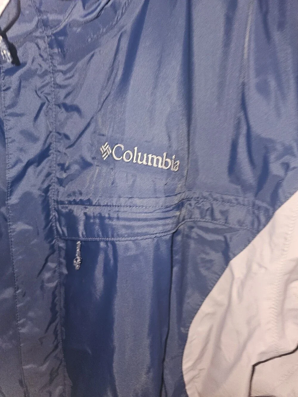 Columbia Mens Two Tone  Full Zip Wind Breaker Sz L  Omni-Tech